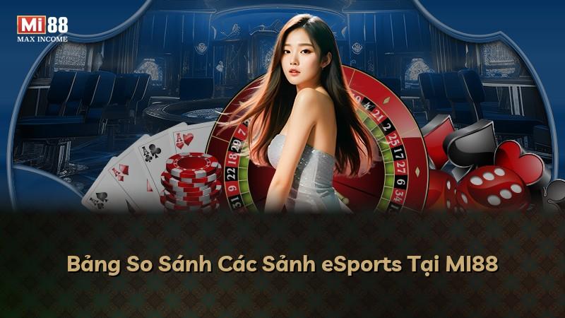 Bảng So Sánh Các Sảnh eSports Tại MI88